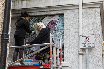 An unusual friendship was struck between â€˜craftivistâ€™ Carrie Reichardt and manufacturer of building products Laticrete, as part of the installation of three major pieces at the Nuart Aberdeen.  Â 